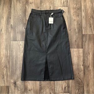 A.n.a Coated Long High Rise Cotton Blend Skirt Women’s Size 2 Black